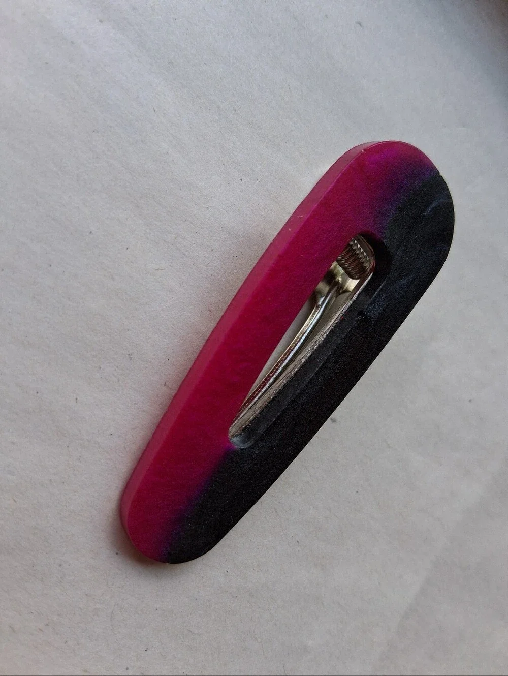 5/$25 Hand Crafted Pink and Black Gradient Hair Clip